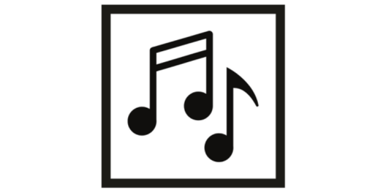 An illustration of two music notes.